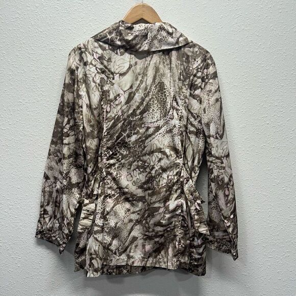 Chicos Zenergy Women’s Brown Pink Abstract Zip Up Jacket Size 3 (XL) - Picture 9 of 14